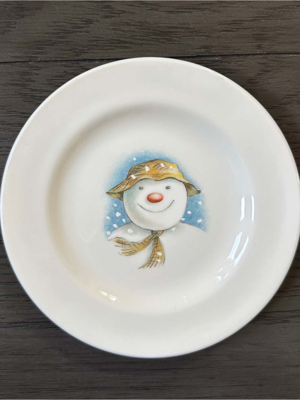 Royal Doulton 1985 Snowman Collection Plate Hat English Bone China Vintage Plate